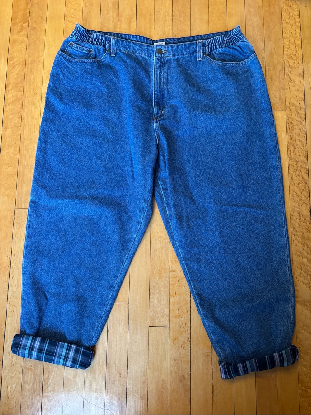 EUC Vintage L.L. Bean Double L Flannel Lined High Rise Jeans | Women's Plus 24W